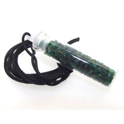 Andara Atlantean Green Crystal Glass Bottle Pendant